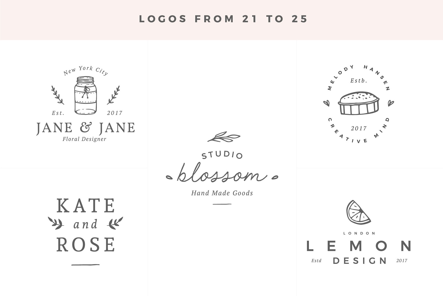 商标设计模板素材 Delicate Logos – Volume 03插图(8)