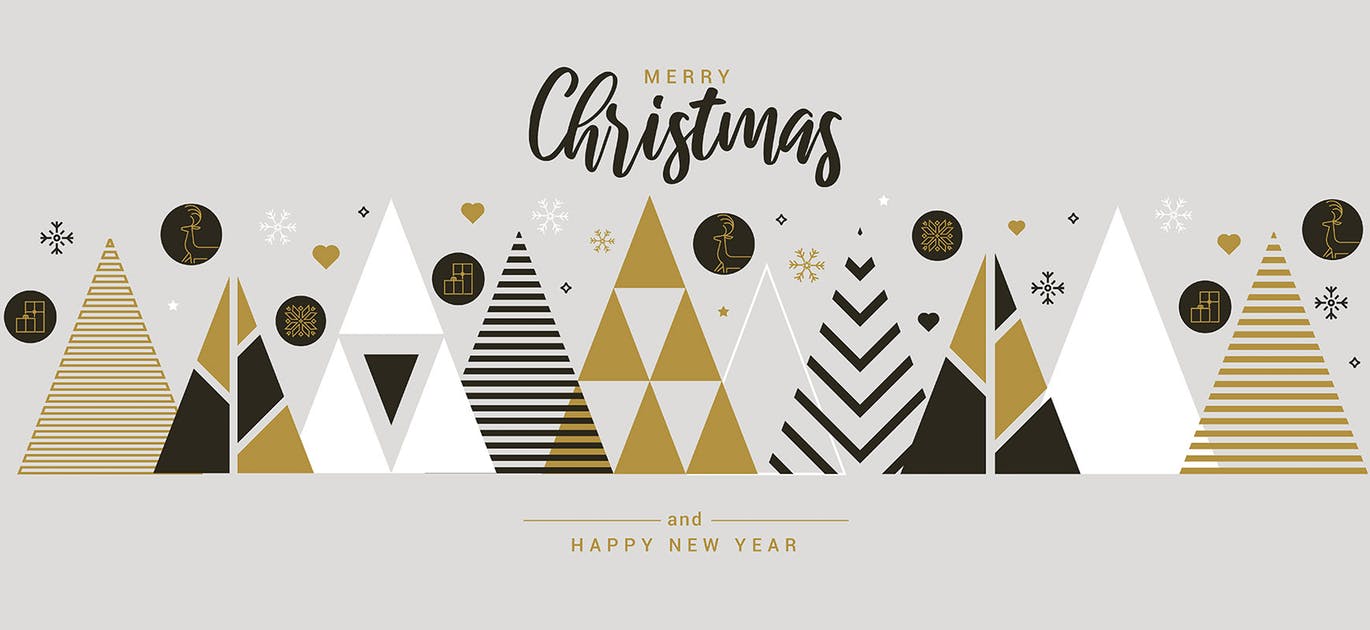 扁平设计风格创意圣诞节贺卡设计模板 Flat design Creative Christmas greeting card插图(6)
