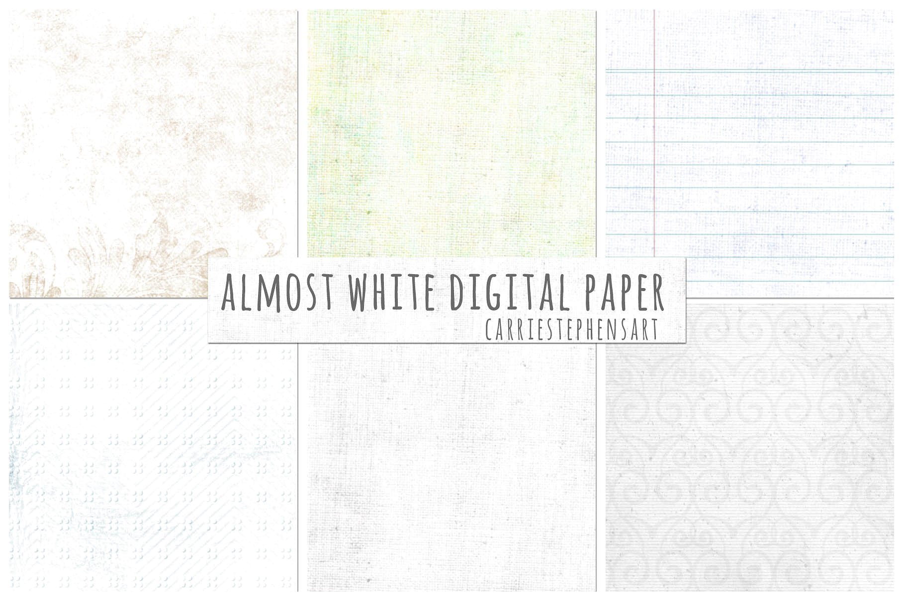 浅白色的纸质纹理背景素材 Almost White Digital Paper插图(4)