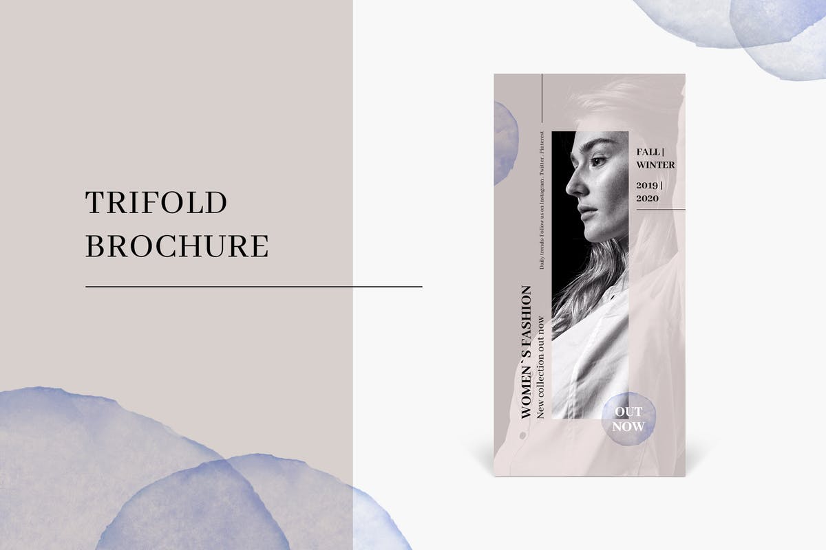 三折页时尚品牌宣传册PSD模板 Trifold fashion brochure插图