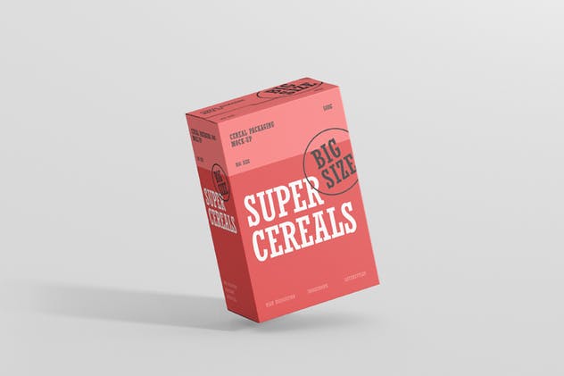 营养谷物食品包装大尺寸盒子样机 Cereals Box Mockup – Big Size插图(1)