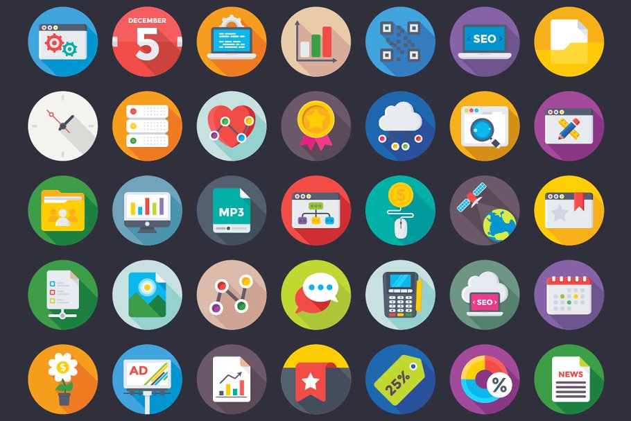 392枚SEO和数字营销图标 392 SEO and Digital Marketing Icons插图(1)