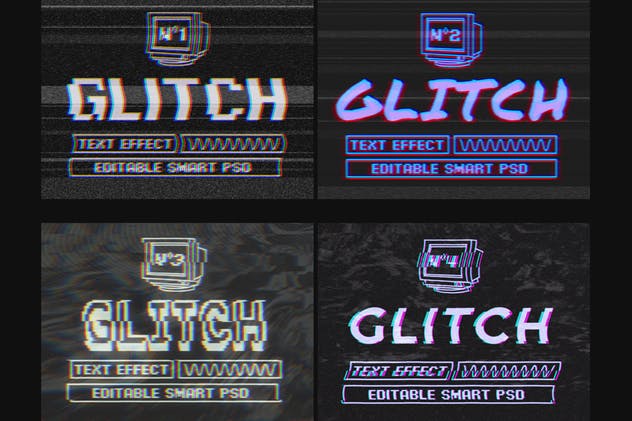 复古老电视失真信号故障PS字体样式Vol.II Photoshop Glitch Text Effects Vol. II插图(12)