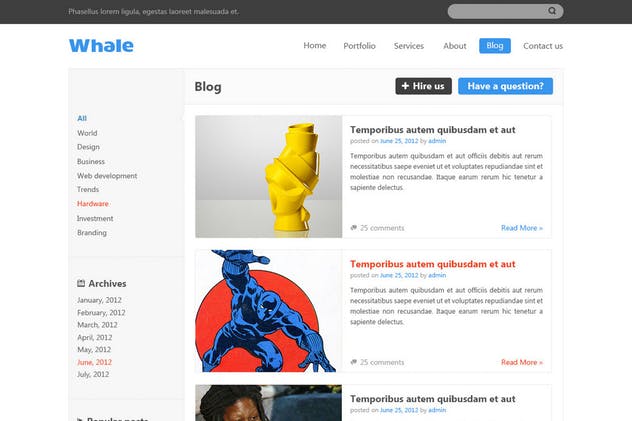 创意企业官网网站设计PSD模板 Whale – Creative PSD Template插图(6)