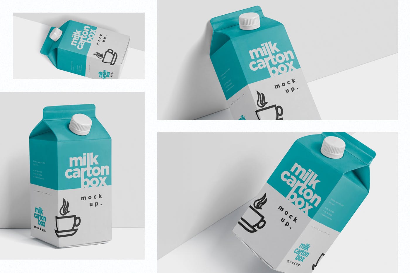 果汁/牛奶饮料纸盒包装效果图样机 Juice – Milk Mockup in 500ml Carton Box插图(1)