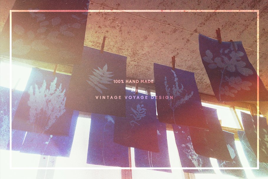 氰版风格花卉背景素材 FLORAL Cyanotype backgrounds插图(8)