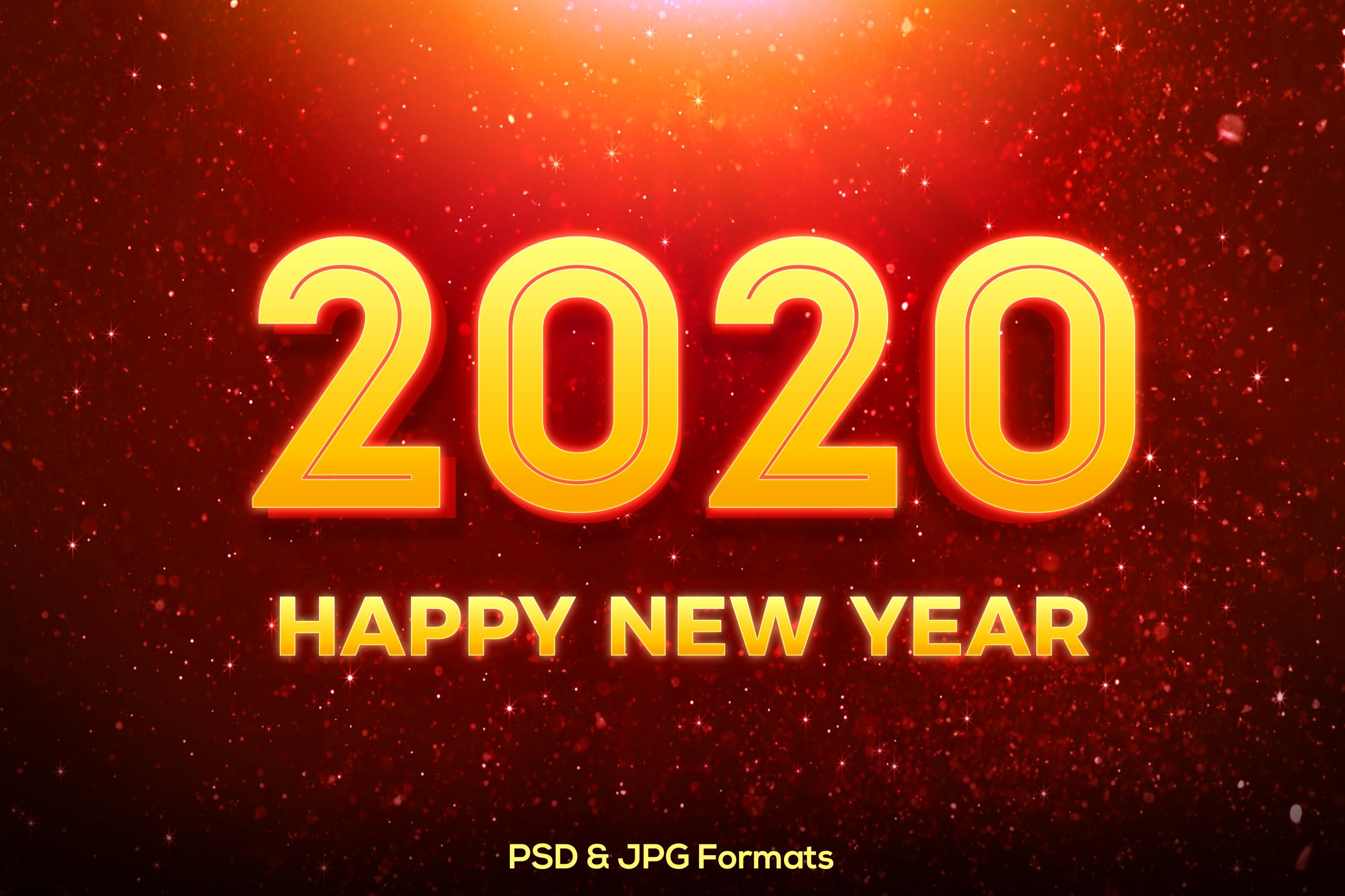 新年立体金色渐变色效果字体样式PSD分层模板v3 New Year 2020 V3插图