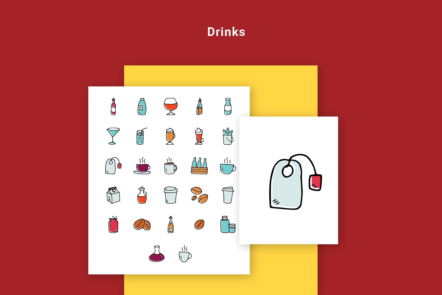 手绘卡通食品线条图标集 Foodie – Food Hand Drawn Icons插图(8)