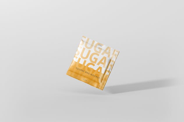 方形调料/糖袋包装样机模板 Salt / Sugar Bag Mockup – Square插图(1)