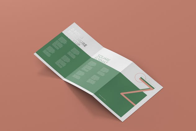 Z字母三折页宣传册样机 Z-Fold Brochure Mockup – Din A4 A5 A6插图(2)