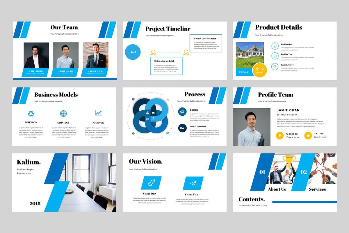 商务合作企业宣传幻灯片模板素材 Kalium Corporate Powerpoint Presentation插图