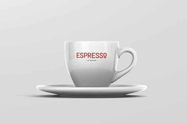 卡布奇诺浓品牌咖啡杯样机 Espresso Cup Mockup插图(4)