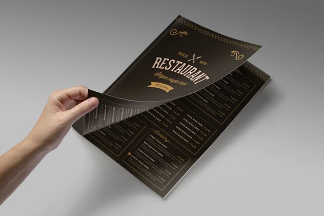 高端优雅餐厅菜单插画设计模板 Elegant Food Menu 3 Illustrator Template插图(4)