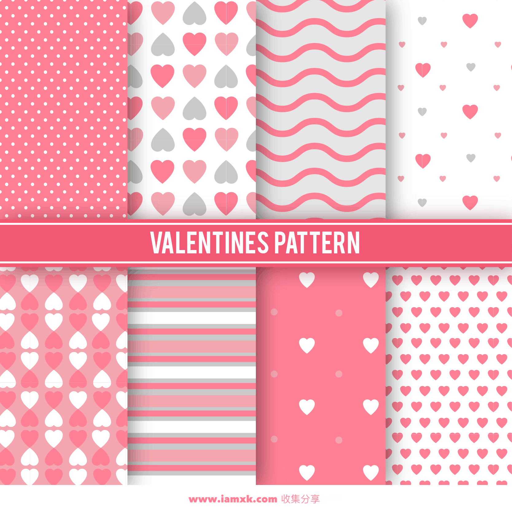 情人节主题背景纹理图案 Variety of valentine patterns插图