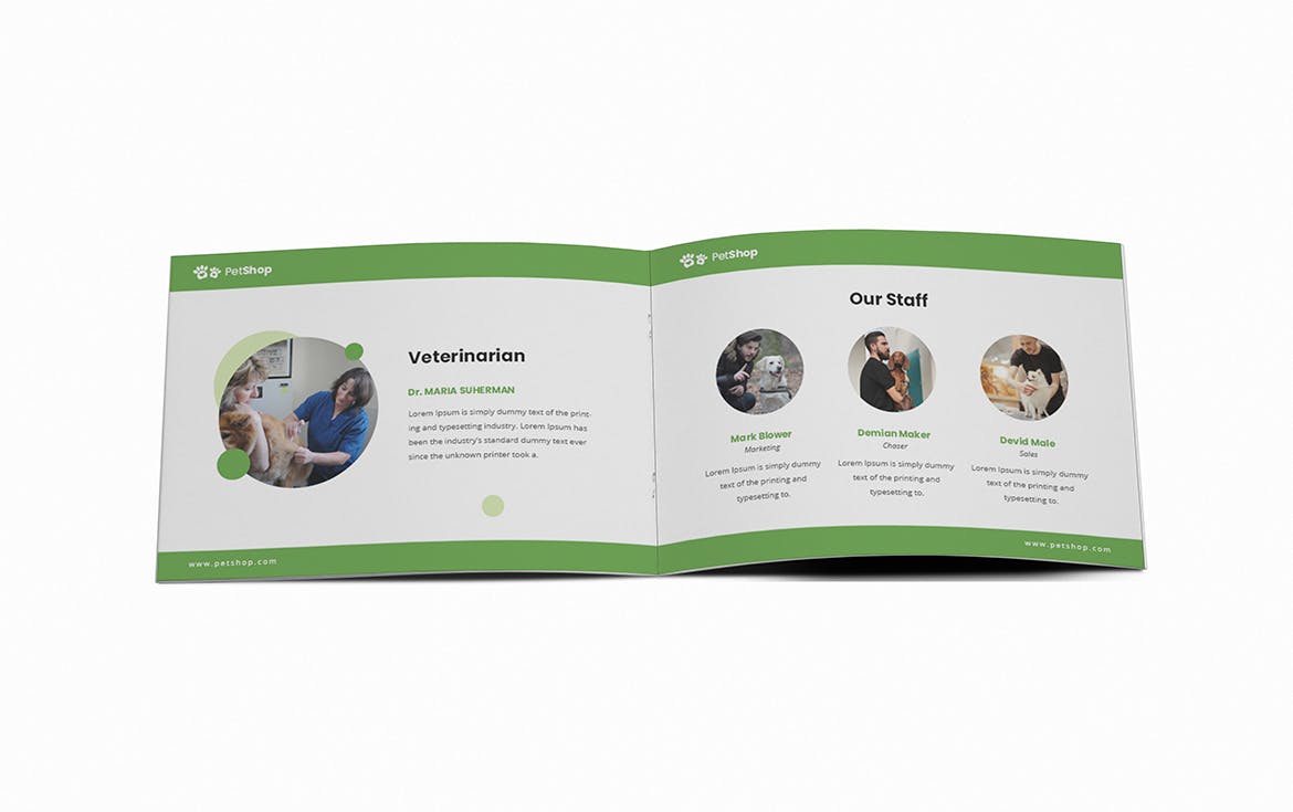 宠物店/宠物医院A5宣传册设计模板 Pet Shop A5 Brochure Template插图(6)