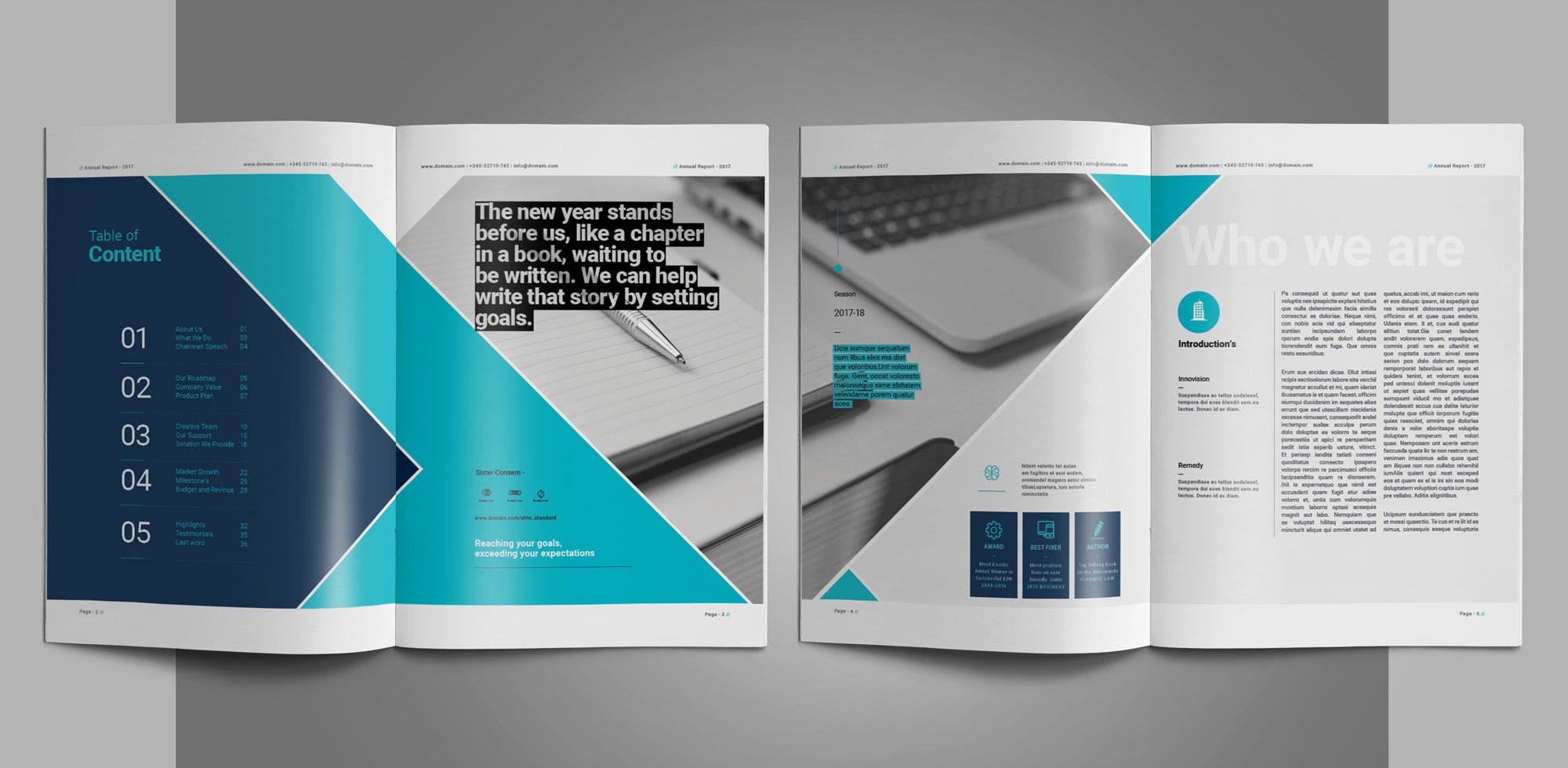 2019年优秀企业年度报告/企业年报设计模板 Report Brochure插图(2)