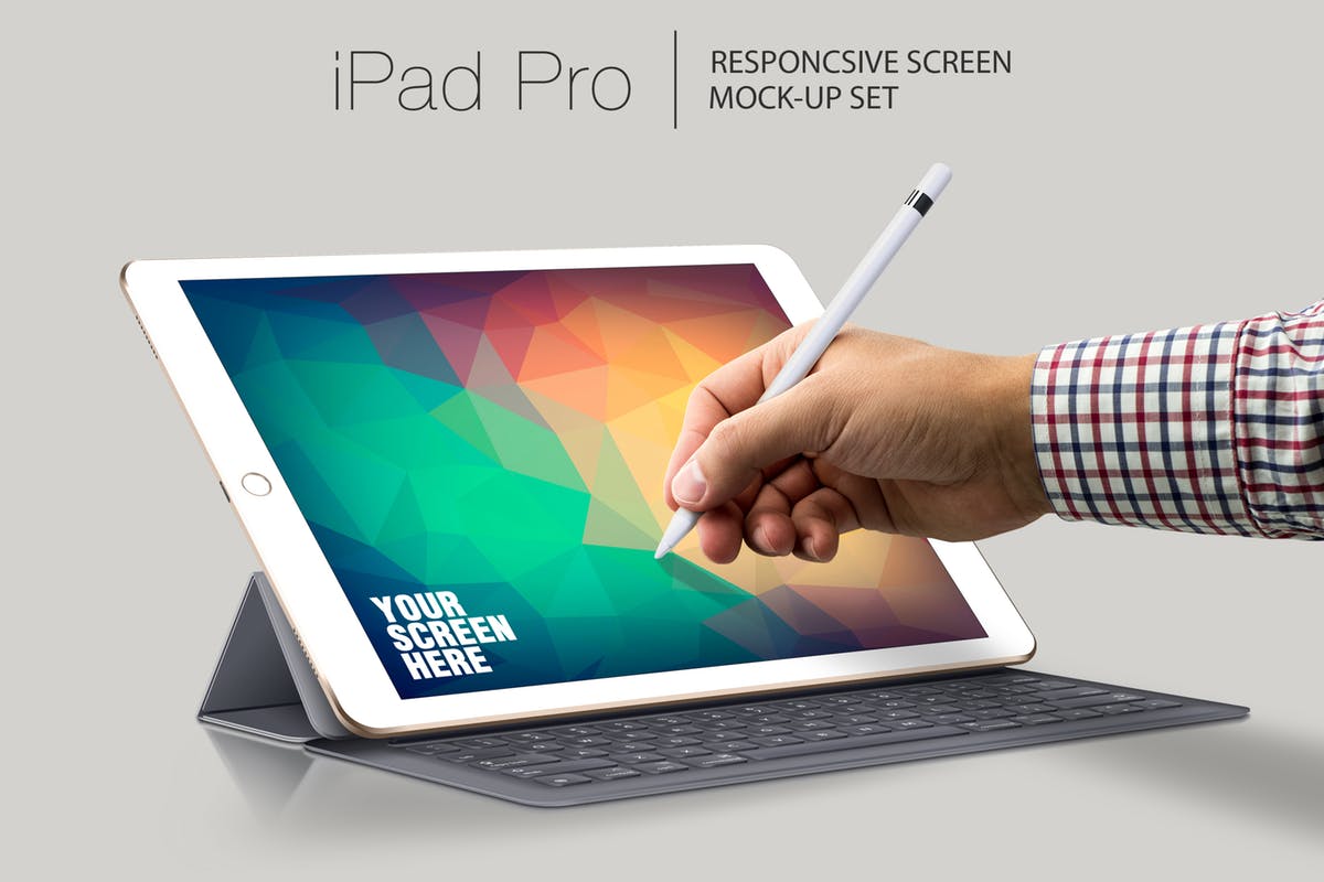 iPad Pro响应式UI设计演示设备样机 iPad Pro Responsive Mockup插图