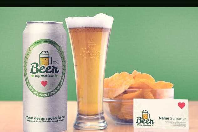 啤酒包装&品牌VI样机模板 Beer Package & Branding Mock-ups插图(7)