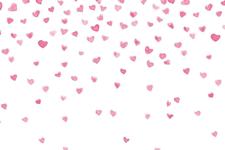 粉色和紫色心形图案纹理 Pink Hearts, Hearts Rain,插图(3)
