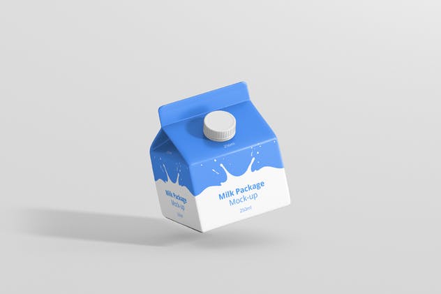 250毫升果汁/牛奶纸盒包装样机 Juice / Milk Mockup – 250ml Carton Box插图(1)