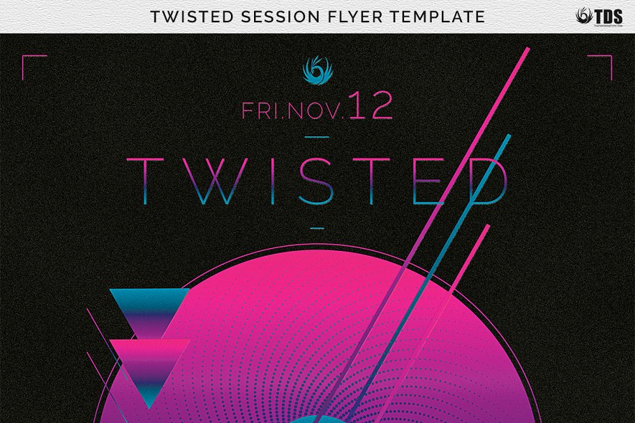 DJ音乐节狂欢派对宣传传单PSD模板 Twisted Session Flyer PSD插图(9)