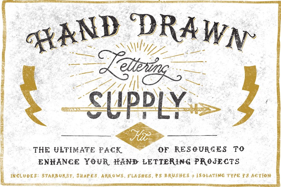 手绘字体设计素材包 Hand Drawn Lettering Supply Kit插图