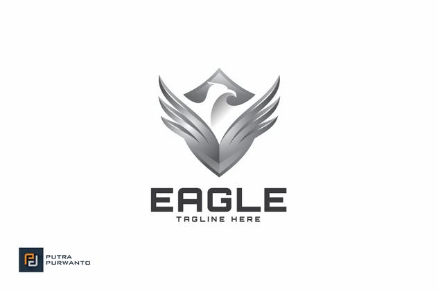 鹰盾图形品牌Logo徽标设计模板 Eagle Shield – Logo Template插图(2)