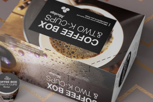 高品质的时尚咖啡杯/咖啡盒样机 2 K-Cups-Coffee Box Mockup插图(9)