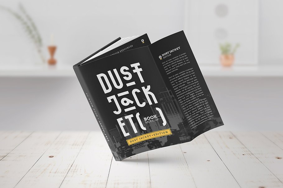 包书皮版本图书样机 Dust Jacket Edition / Book Mock-Up插图(1)