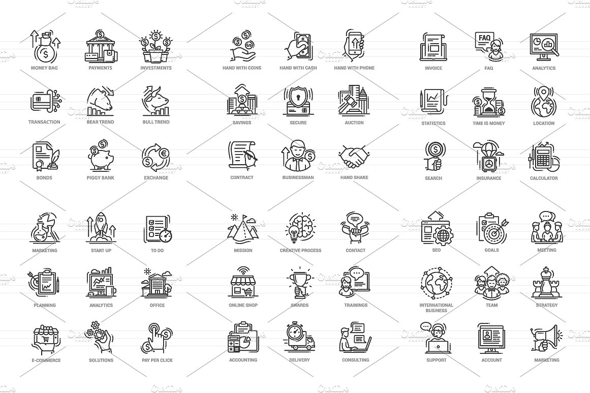 300枚高质量图标集合 Innovicons BW Icons Bundle插图(1)