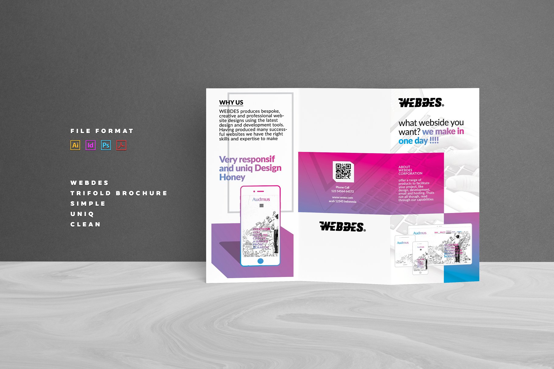 实用三折页商务推广宣传册模板 Trifold Brochure插图