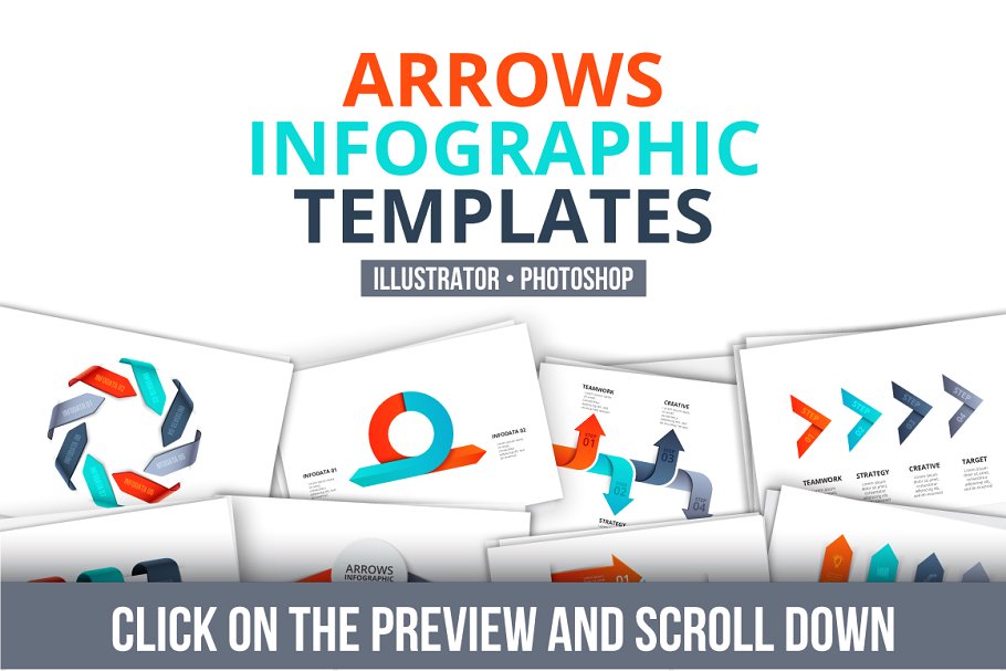 箭头信息图表模板 Arrows infographic templates插图(1)