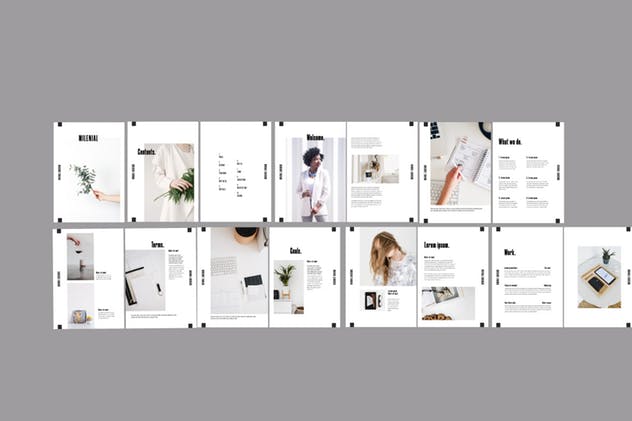 16页企业合作案例/产品目录画册设计模板 Millenial – Brochure Template插图(5)