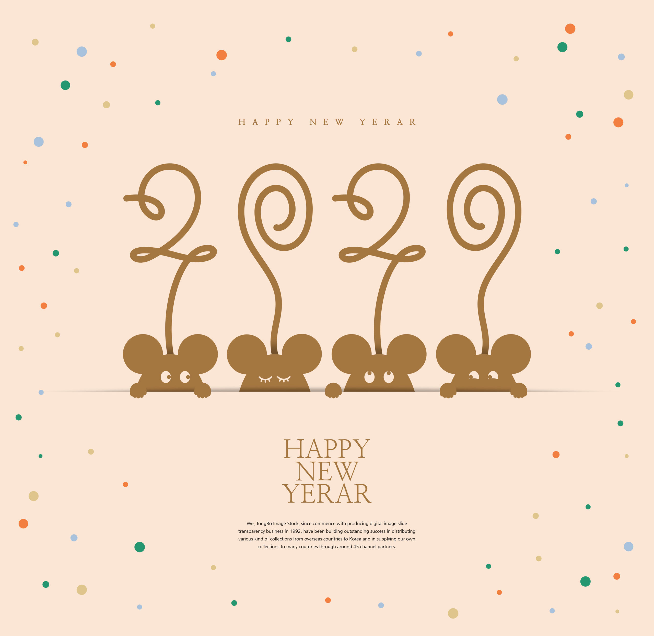 创意2020鼠年新年快乐主题海报模板套装[PSD]插图(2)