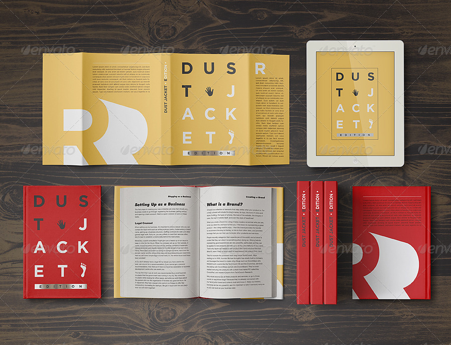 精装图书外观设计展示样机 Book Mock-Up Dust Jacket Edition插图(3)