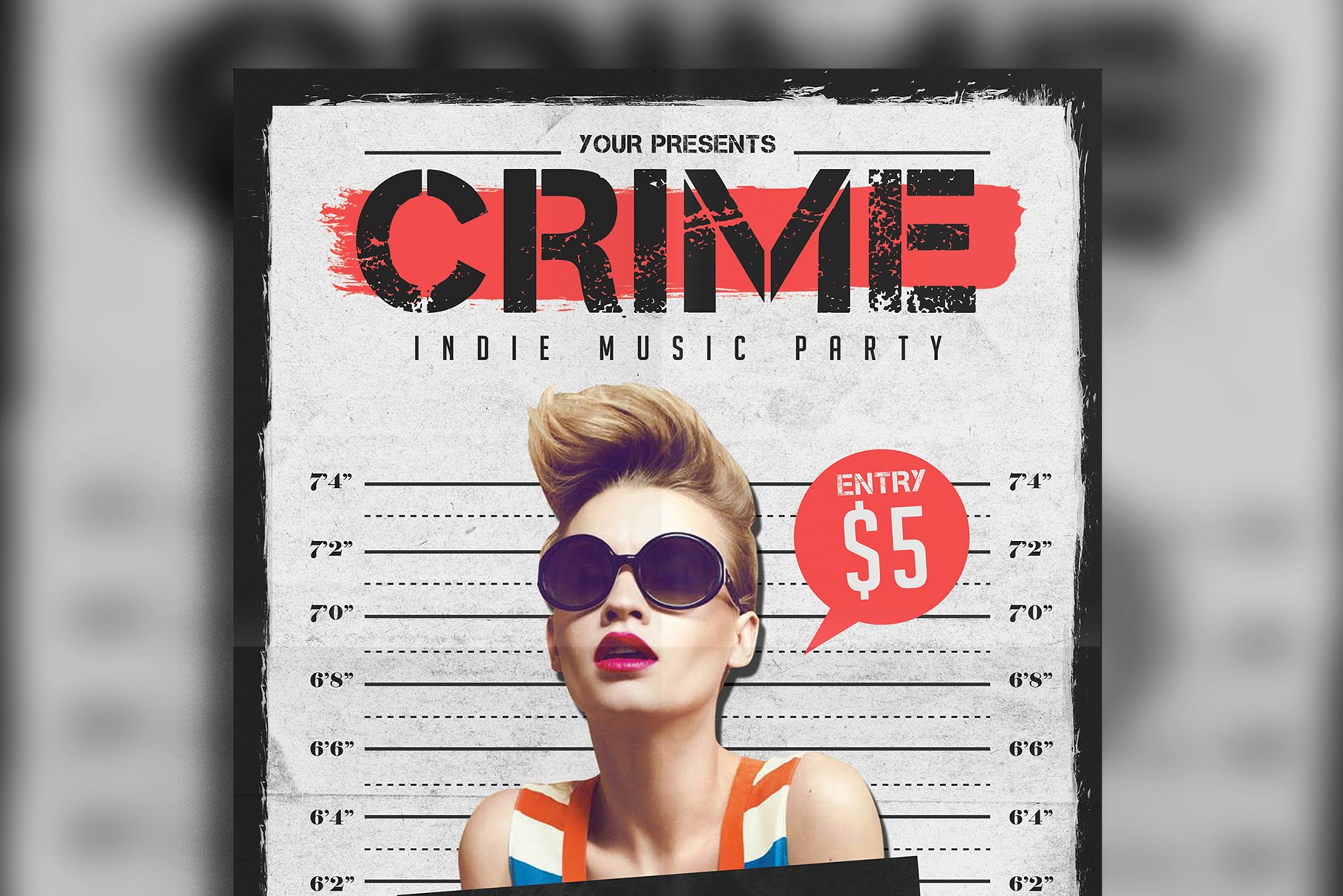 职场猎人人物背景海报设计模板 Indie Crime Poster/Flyer插图(1)