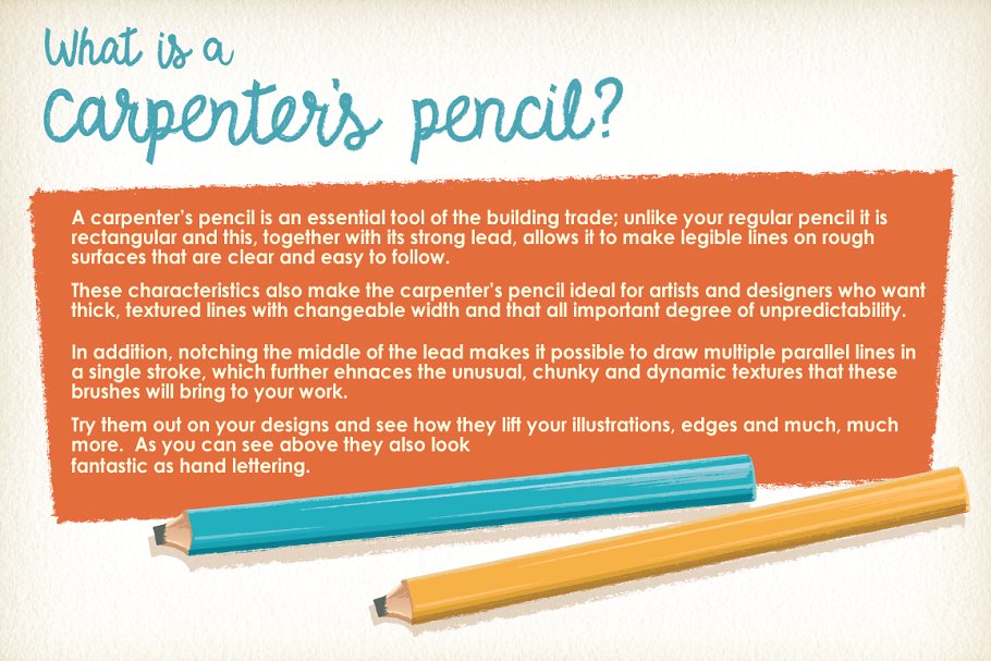 木匠铅笔笔画AI笔刷 Carpenter’s Pencil Brushes插图(2)