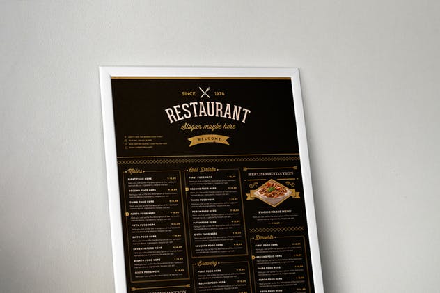 高端优雅餐厅菜单插画设计模板 Elegant Food Menu 3 Illustrator Template插图(12)