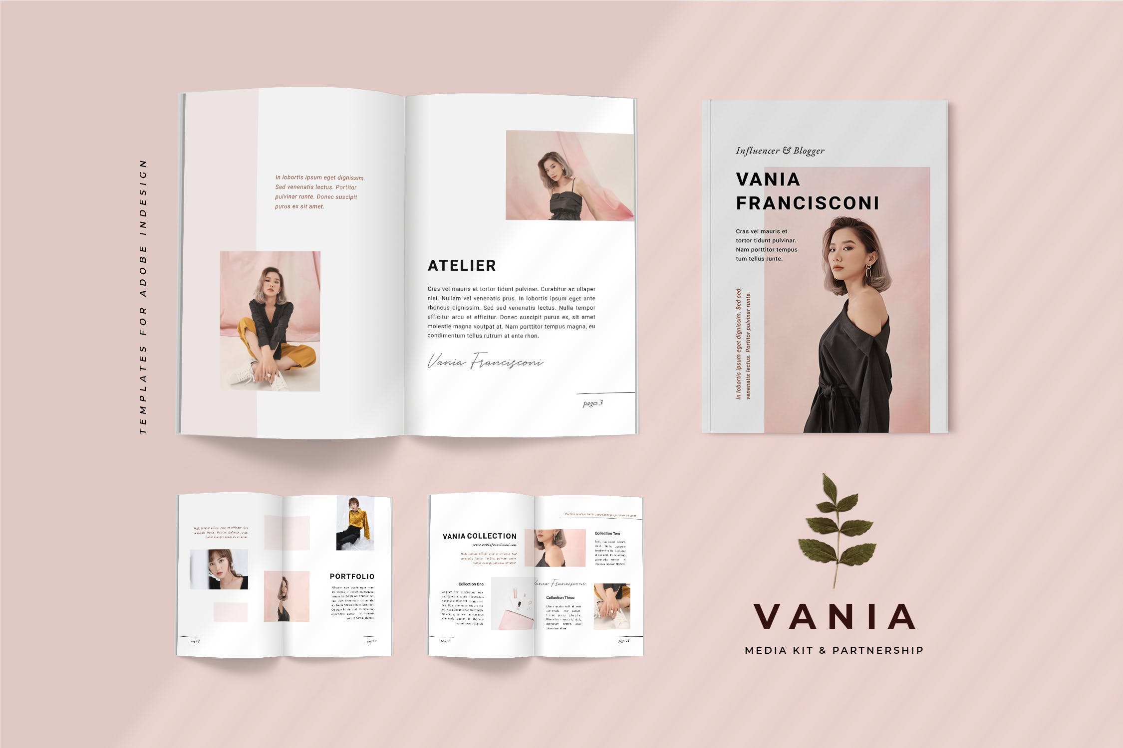 优雅时尚博客媒体品牌宣传设计素材工具包 Vania Media / Press Kit Template插图