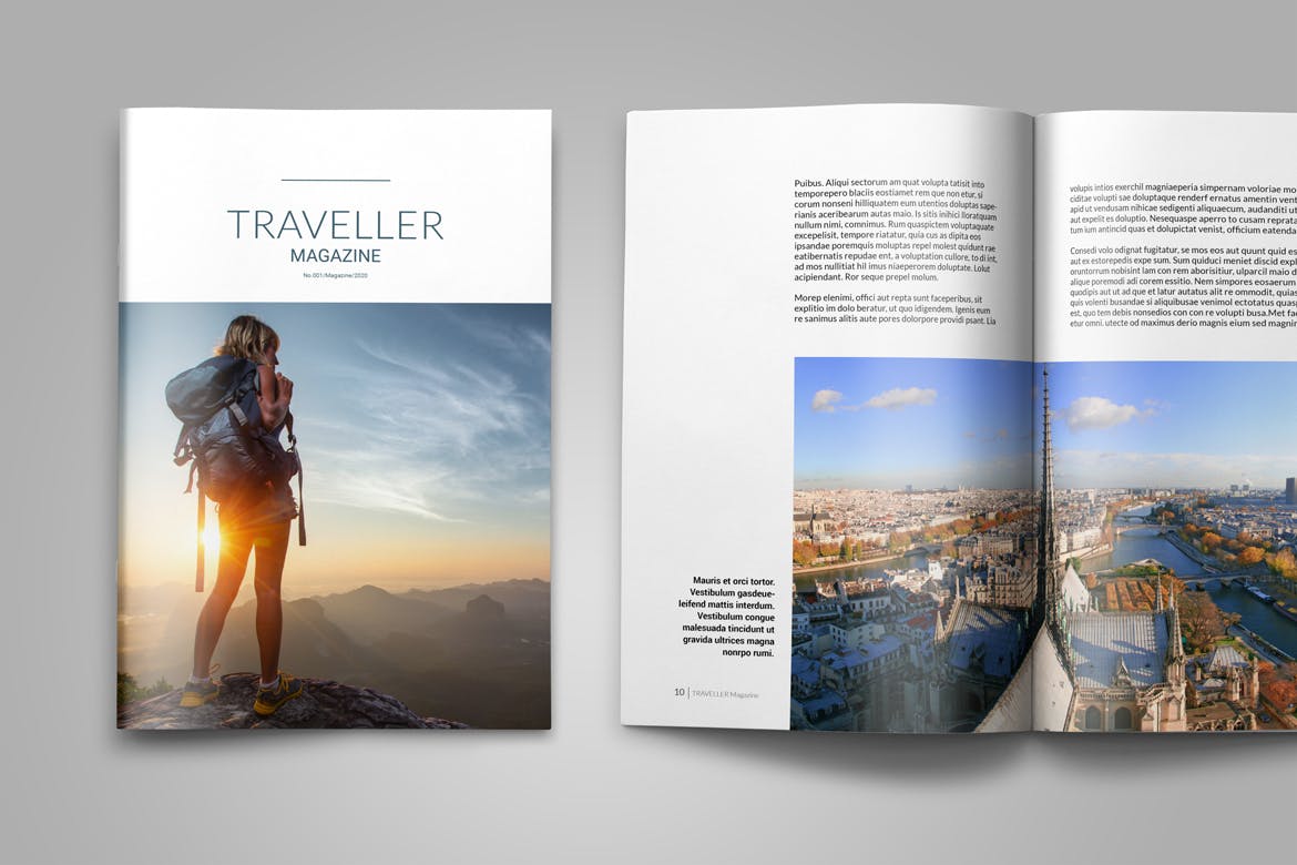 旅行者旅游主题杂志版式设计模板 Indesign Magazine Template插图(7)