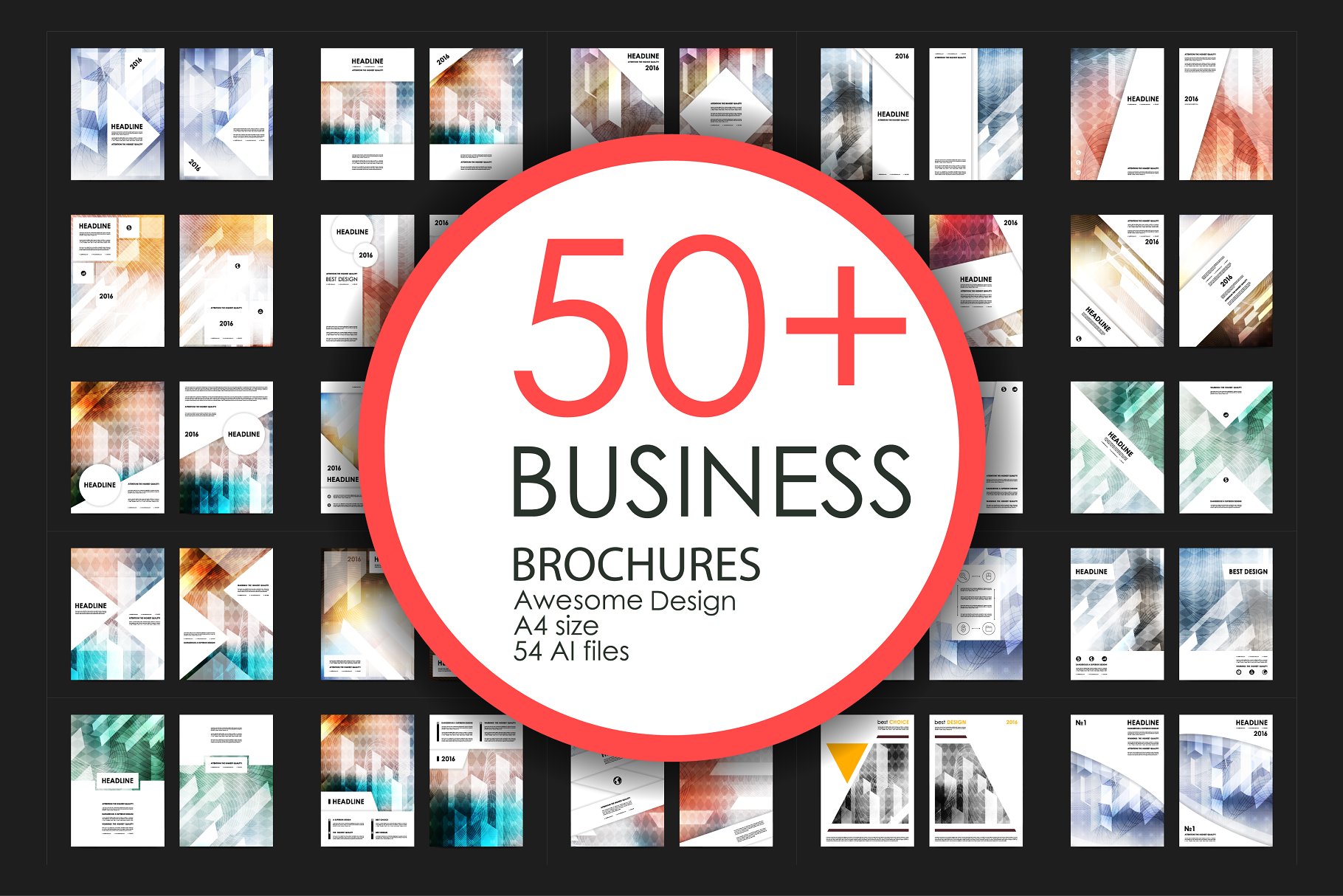 50+企业商业主题宣传小册子模板合集 50+ Business Brochures Bundle插图(55)