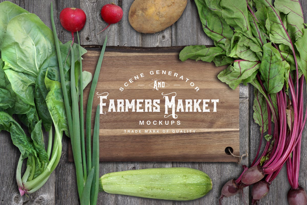 农贸蔬果市场场景设计套件 Farmers Market Scene Generator插图