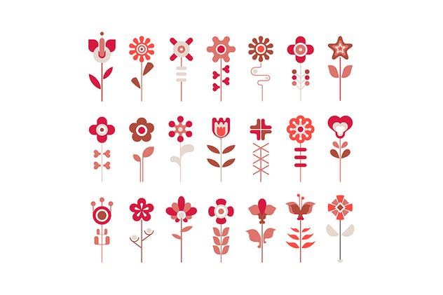 4组花卉矢量图标合集 4 Option of a Flower Vector Icon Set插图(3)