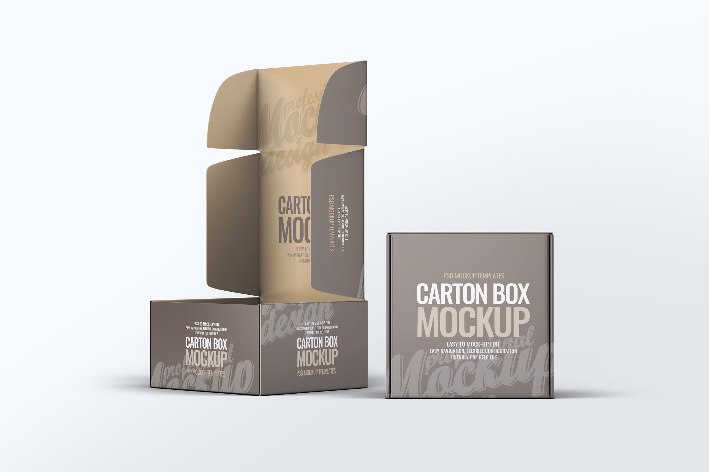 硬盒纸箱包装外观设计样机v1 Carton Box Mock-Up v.1插图