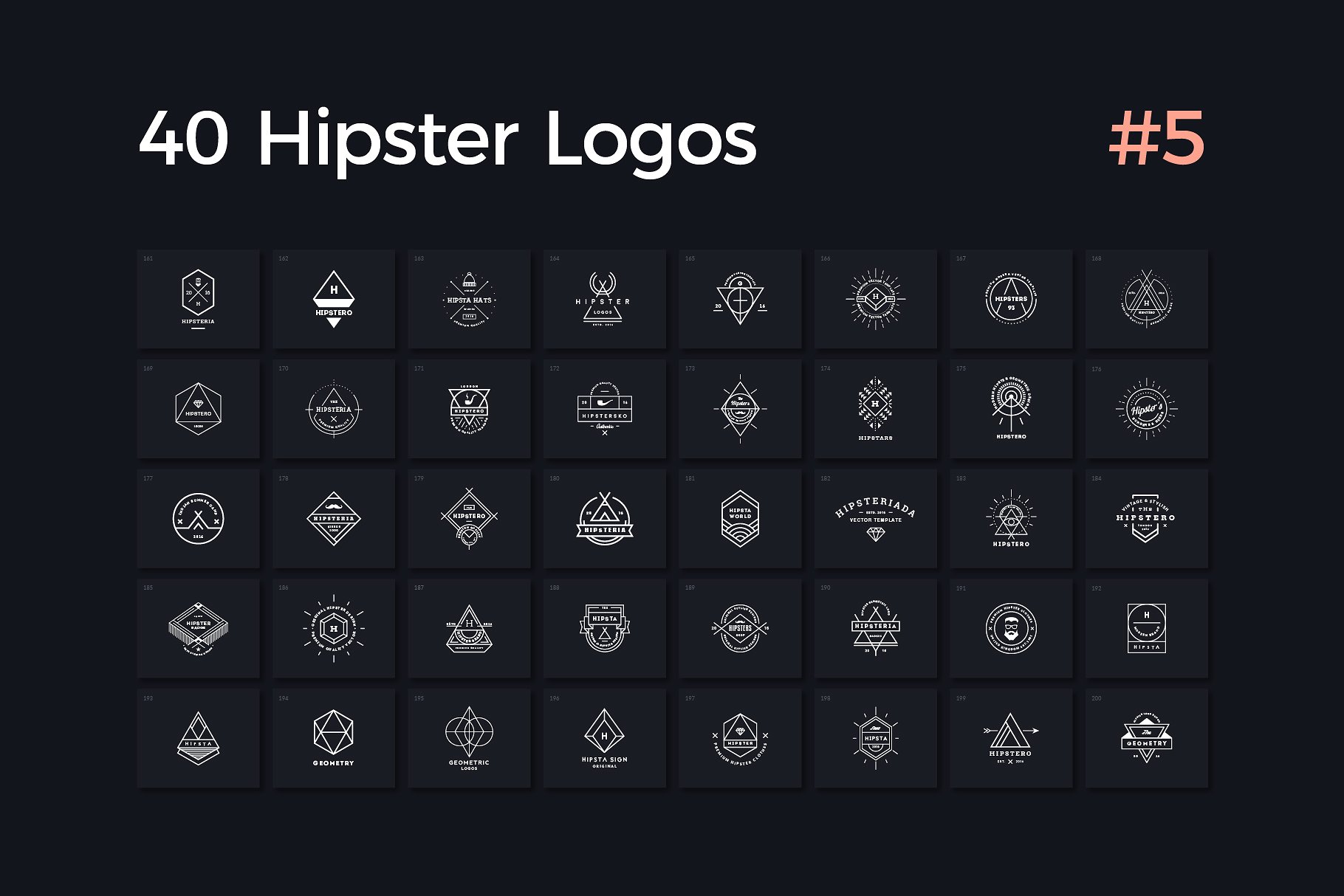 40个多用途时髦Logo模板V.5 40 Hipster Logos Vol. 5插图