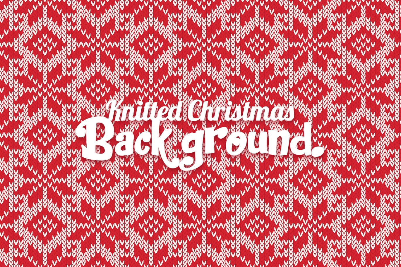 圣诞节主题北欧风格刺绣针织图案纹理背景素材v1 Knitted Christmas Background插图