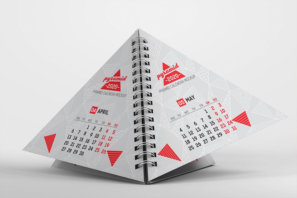 金字塔日历设计效果图样机PSD模板 Pyramid Calendar Mockup插图(3)