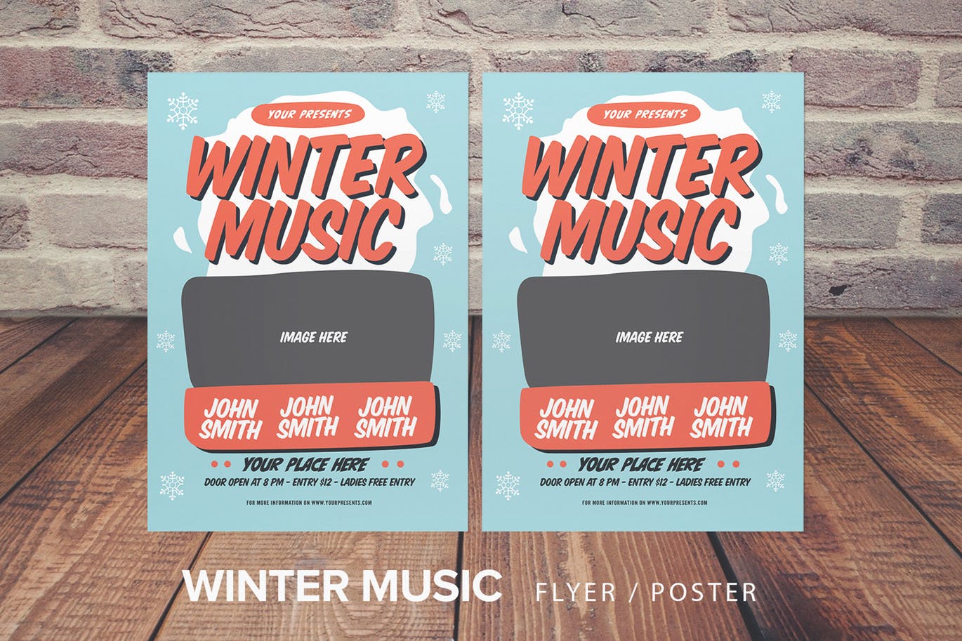 简约时尚的冬天冬季海报宣传单DM设计模板插图
