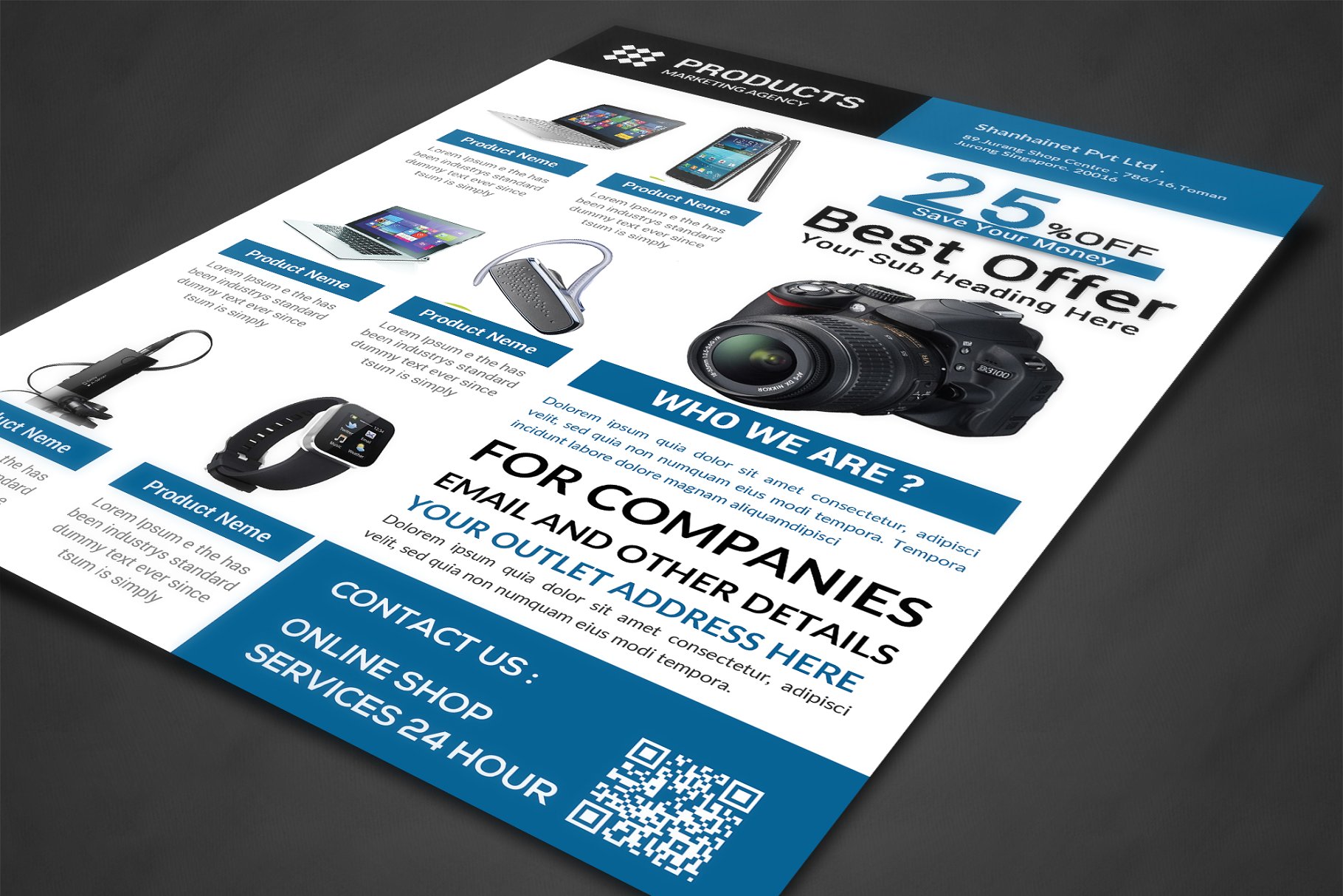 多色电子产品产品促销特卖传单 Product Promotion Flyer插图(1)