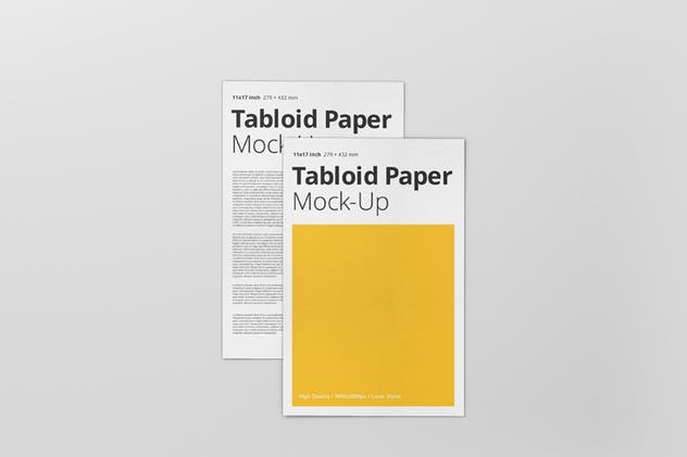 小尺寸报纸传单样机模板 Tabloid Paper Mockup – 11×17插图(1)